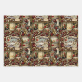 Victoriaans Kerst Heirloom Vakantie Inpakpapier Vel (Voorkant 3)