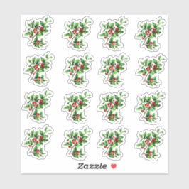  Victoriaans Kerst Holly Envelope Seal Sticker