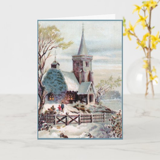 Victoriaans kerst Kaart (Gele Bloem)