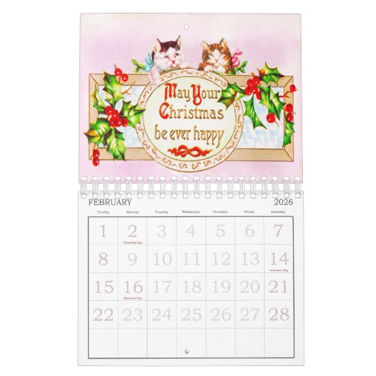 Victoriaans Kerst Kaarten Kalender (Feb 2026)