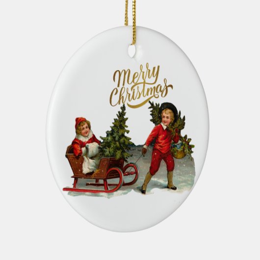 Victoriaans kerst keramisch ornament (Rechts)