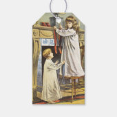 Victoriaans kerst, kerstbekentenissen voor kindere cadeaulabel (Voorkant)