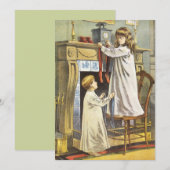 Victoriaans kerst, kerstbekentenissen voor kindere feestdagenkaart (Voorkant / Achterkant)