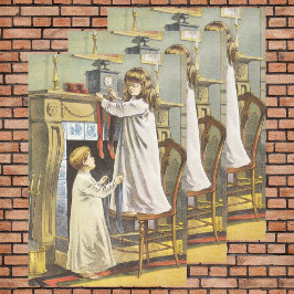 Victoriaans kerst, kerstbekentenissen voor kindere inpakpapier vel