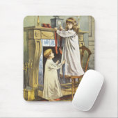 Victoriaans kerst, kerstbekentenissen voor kindere muismat (Met muis)