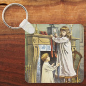 Victoriaans kerst, kerstbekentenissen voor kindere sleutelhanger (Voorkant)