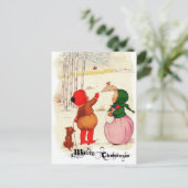 Victoriaans kerst kinderen Briefkaart (Staand voorkant)