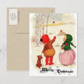 Victoriaans kerst kinderen Briefkaart (Voorkant / Achterkant)
