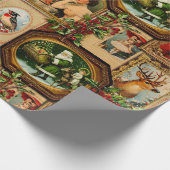 Victoriaans Kerst Lijst Collage Cadeaupapier (Hoek)