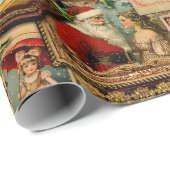 Victoriaans Kerst Lijst Collage Cadeaupapier (Rol Hoek)