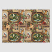  Victoriaans Kerst Lijst Collage Tissuepapier (Voorkant)