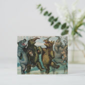 Victoriaans kerst met gletsjers briefkaart (Staand voorkant)