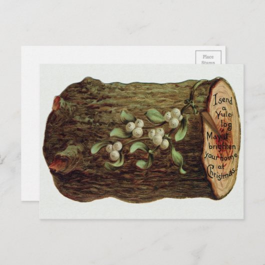  Victoriaans kerst met yule in yule Briefkaart (Voorkant / Achterkant)