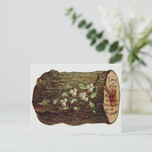  Victoriaans kerst met yule in yule Briefkaart (Staand voorkant)