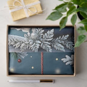 Victoriaans Kerst Ornament Decoupage Papier Blauw (Geschenk)