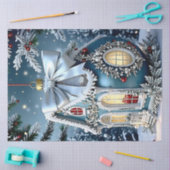 Victoriaans Kerst Ornament Decoupage Papier Blauw (Craft)