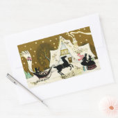 Victoriaans kerst rechthoekige sticker (Envelop)