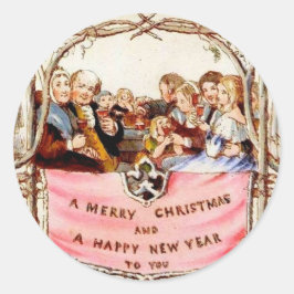 Victoriaans kerst ronde sticker
