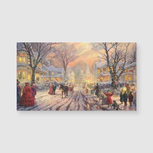  Victoriaans kerst sneeuwlandschap Kaart (Voorkant)