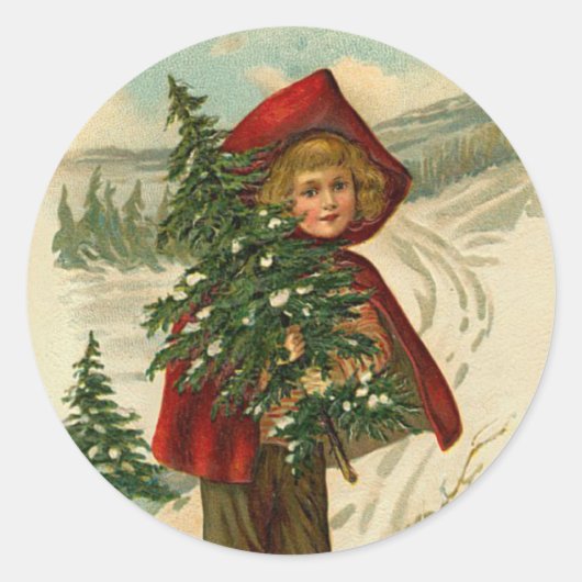 Victoriaans Kerst sticker (Voorkant)
