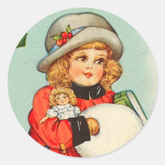 Victoriaans Kerst sticker (Voorkant)