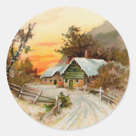 Victoriaans Kerst sticker (Voorkant)