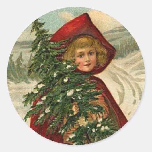 Victoriaans Kerst sticker (Voorkant)