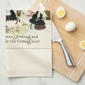 Victoriaans kerst theedoek (Quarter Fold)
