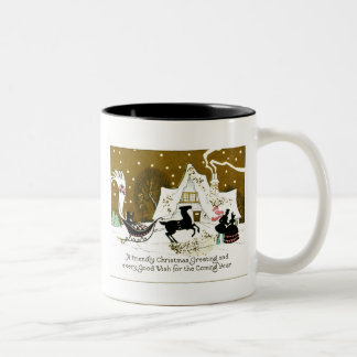 Victoriaans kerst tweekleurige koffiemok