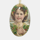  Victoriaans kerst van Era Holly Girl Keramisch Ornament (Links)