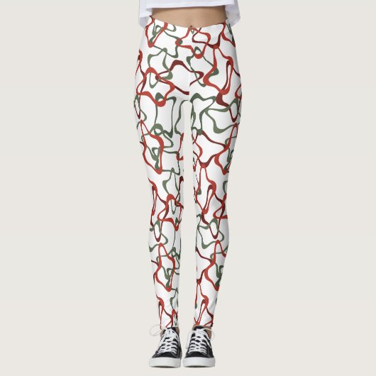 Victoriaans kerst veelhoeken leggings (Voorkant)