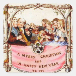 Victoriaans kerst vierkante sticker
