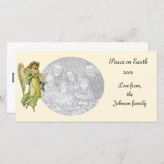 Victoriaans kerstangel, Gloria in Excelsis Deo Feestdagenkaart (Voorkant / Achterkant)