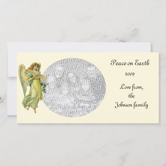 Victoriaans kerstangel, Gloria in Excelsis Deo Feestdagenkaart (Voorkant)