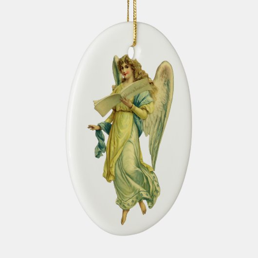 Victoriaans kerstangel, Gloria in Excelsis Deo Keramisch Ornament (Rechts)