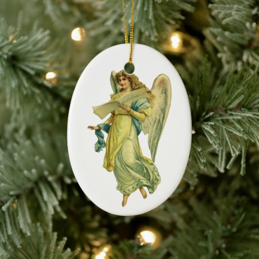 Victoriaans kerstangel, Gloria in Excelsis Deo Keramisch Ornament (Boom)