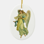 Victoriaans kerstangel, Gloria in Excelsis Deo Keramisch Ornament (Voorkant)