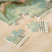 Victoriaans kerstangels Violin en muziek op vel Legpuzzel (Zijkant)