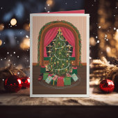 Victoriaans kerstavond geïllustreerd feestdagen kaart