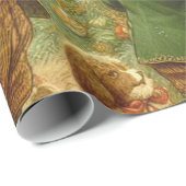 Victoriaans kerstavond tijd om de boom te versiere cadeaupapier (Rol Hoek)