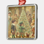 Victoriaans kerstavond tijd om de boom te versiere metalen ornament (Links)