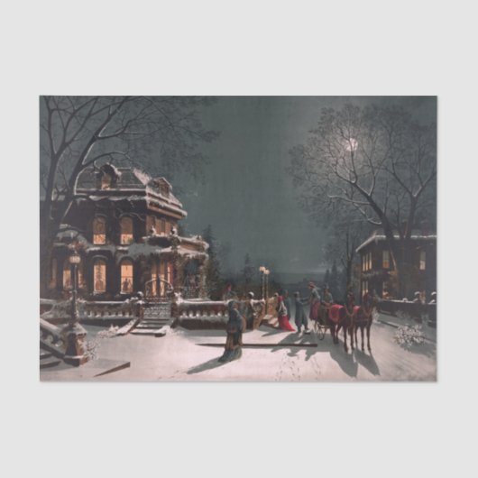 Victoriaans kerstavond tissuepapier (Voorkant)