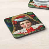 Victoriaans kerstbalset van kurk-Onderzetters Onderzetter (Linkerzijde)