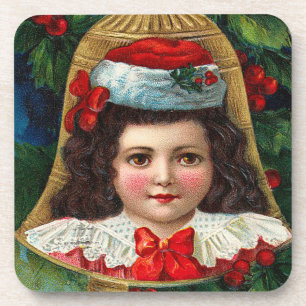 Victoriaans kerstbalset van kurk-Onderzetters Onderzetter