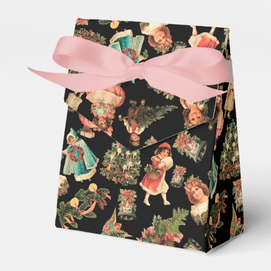 Victoriaans kerstbekerdoos bedankdoosjes (Voorkant Zijde)