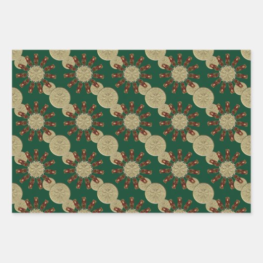 Victoriaans kerstbekkenwiercollage inpakpapier vel (Voorkant 3)