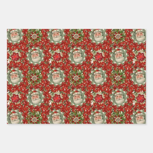 Victoriaans kerstbekkenwiercollage inpakpapier vel (Voorkant 2)