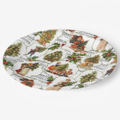 Victoriaans kerstbomen, Holly & Music Papieren Bordje (Gekanteld)