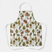 Victoriaans kerstbomen, Holly & Music Schort (Voorkant)