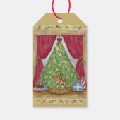 Victoriaans kerstbomen Teddy Bear Gift Labels Cadeaulabel (Achterkant)